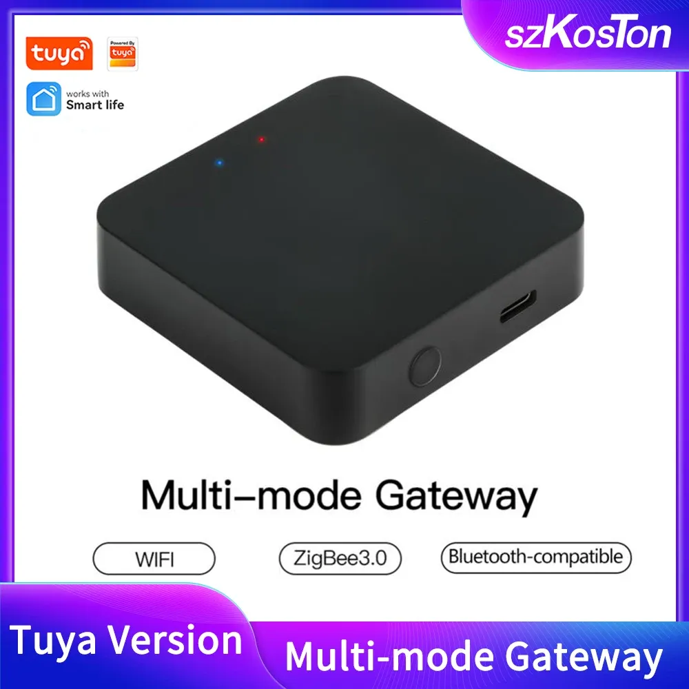 Kontroll Tuya Zigbee 3.0 WiFi Bluetooth Multimode Gateway Smart Wireless Gateway Hub Voice Control Alexa Google Smart Life App Remote