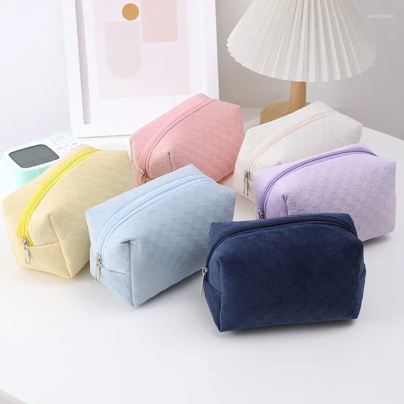 Bolsas de cosméticos Bolsa de maquiagem de maquiagem de maquiagem bolsa de papelaria Bolsa de casas de lápis Bolsa de grande capacidade Viagem com zíper de armazenamento de batom de zíper