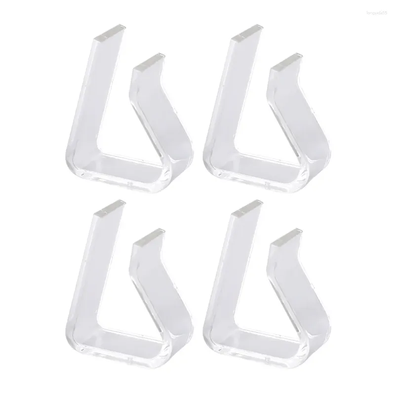 Bordduk 4 PCS -borddukar klipp transparenta klipp som säkrar utomhushållare Triangel Picknickklämm fixeringsklämmor Party Supplies