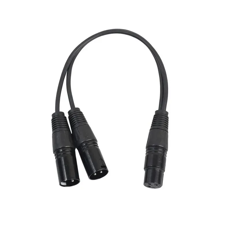 3pin xlr 1 da maschio a 2 femmine di estensione audio microfono y cavo audio splitter linea per altoparlante microfono mixer luce