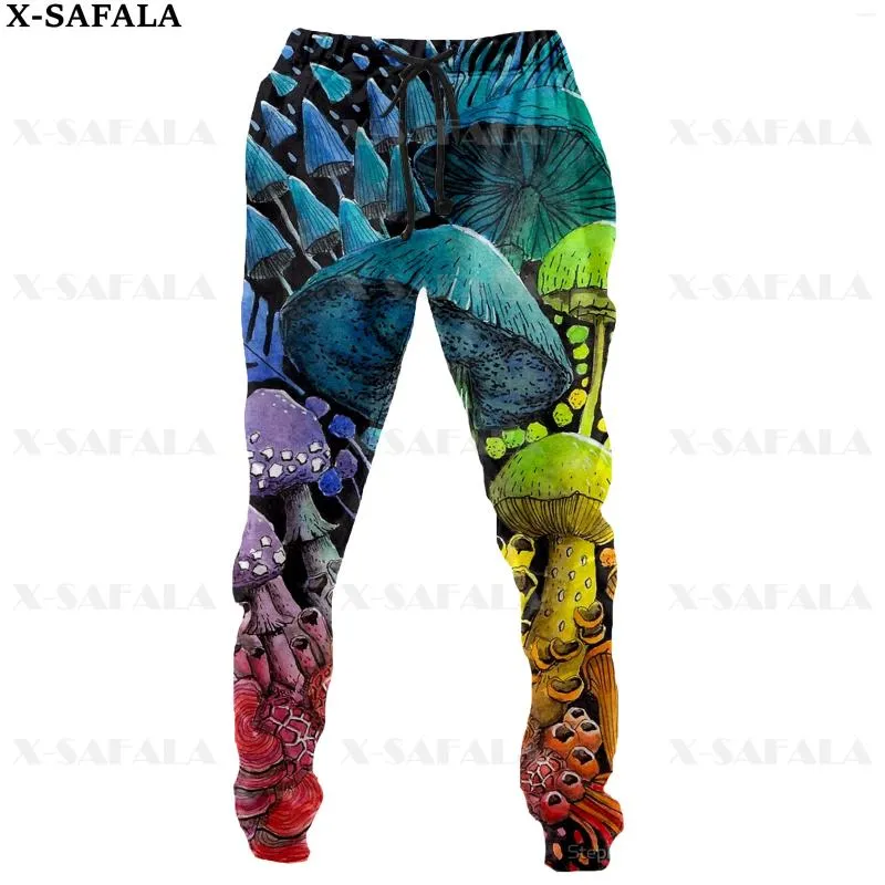 Męskie spodnie grzybowe hipis kolorowy trippy print spodnie męskie spodnie dresowe swobodne długie joggery streetwear jesienne spodnie sportowe-3