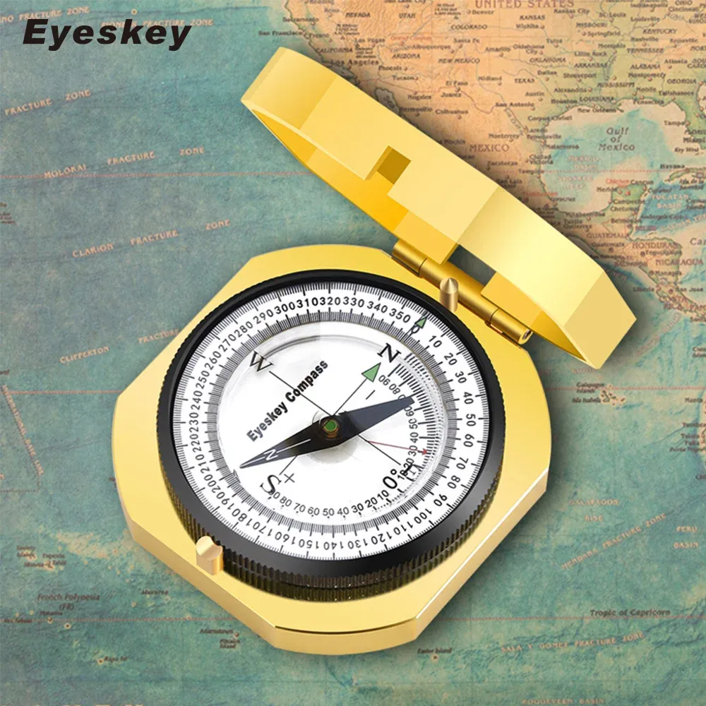 Gadgets Eyskey Multification Navigation Metal Gold Compass Handheld Lätt jakt Camping Geological Pocket Compass