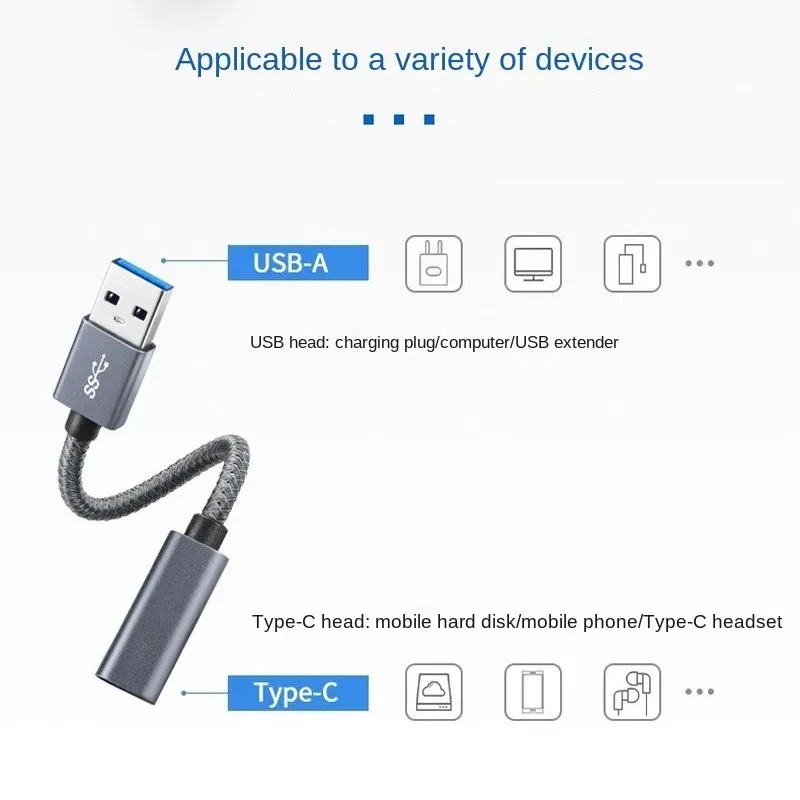 2024 10Gbps Gen 2 USB C fêmea para USB 3.0 Adaptador de cabo macho USB 3.1 USB A TIPO C ADAPTOR DO CONVERSADOR DO PULL PAR