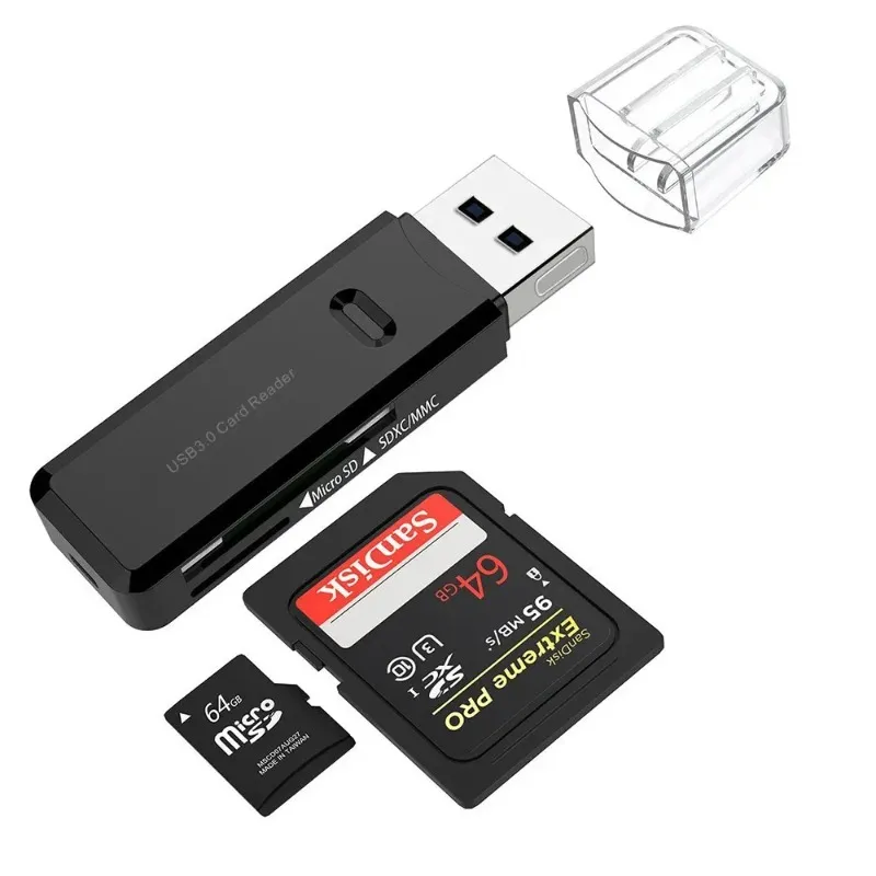 TF SD -kortläsare USB 3.0 CardReader Micro SD -kort till USB Adaper Smart Card Reader Memory Lector de Tarjetas Laptop Accessories