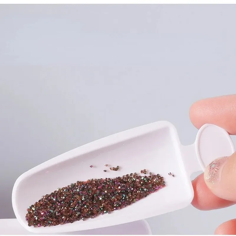 Nails Art Glitter Powder Sequins Double Layer Manicure Tool Rhinestones Gems Decorations Recycling Box Storage Portable Containe