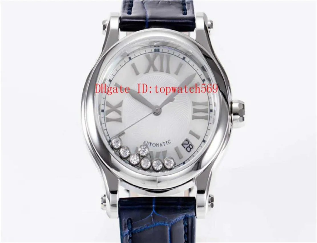 Topp Happy Diamonds Bucherer Blue Editions Lady Watches Diamond Womens Watch Swiss Automatic Sapphire Crystal 316L Rostfritt stål 8584837