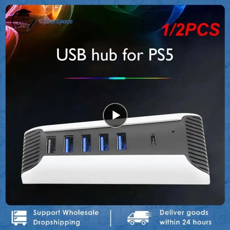 Hubs 1 / 2pcs multiports multiports USB Hub Prise en charge de plusieurs appareils PS5 1 à 5 USB3.0 Console Import Splitter Expander Adapter Digital