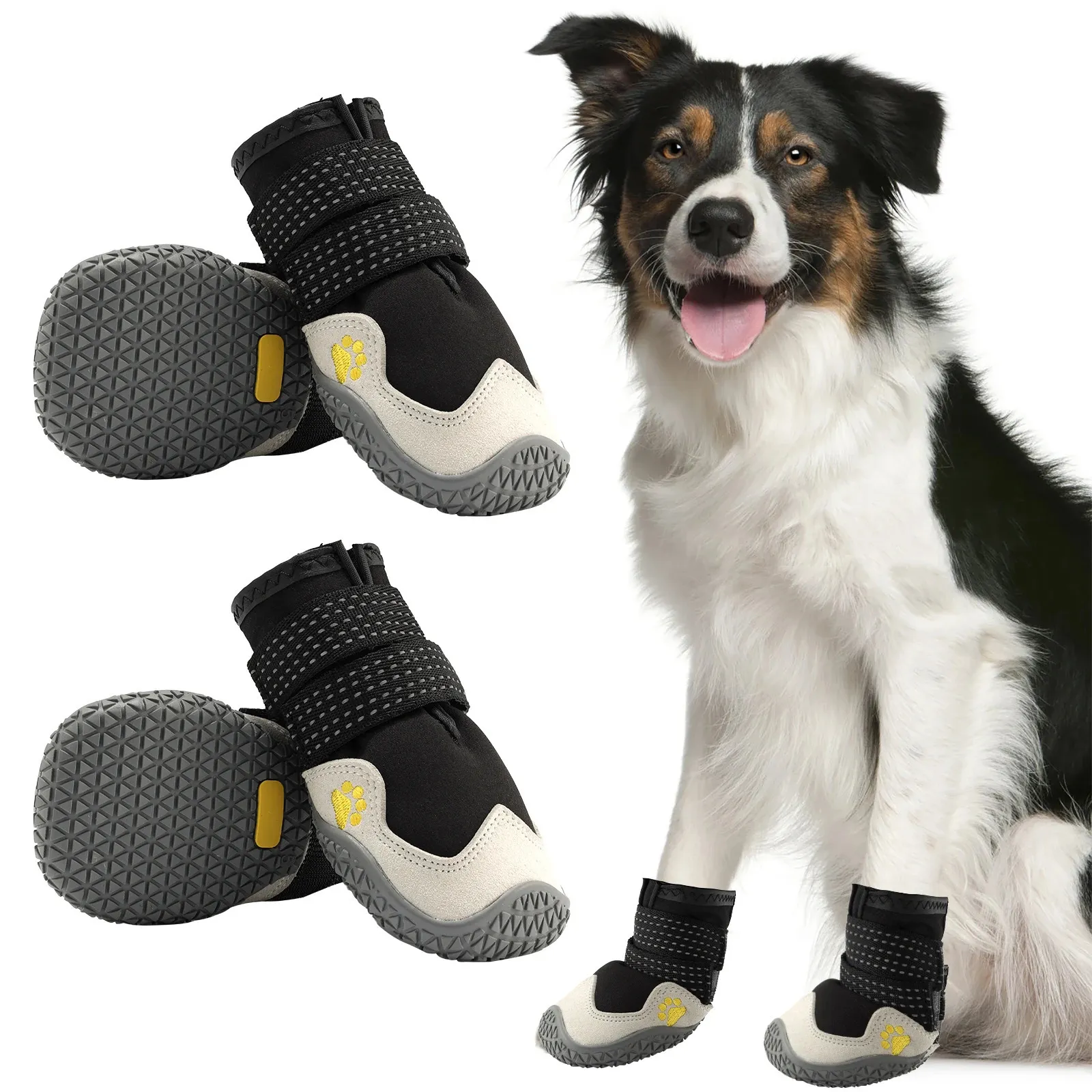 Dog Shoes for Small Medium DogsDog Boots Paw Protectors Pavement Winter Snow Outdoor Indoor Walking Booties 4PCS 240411