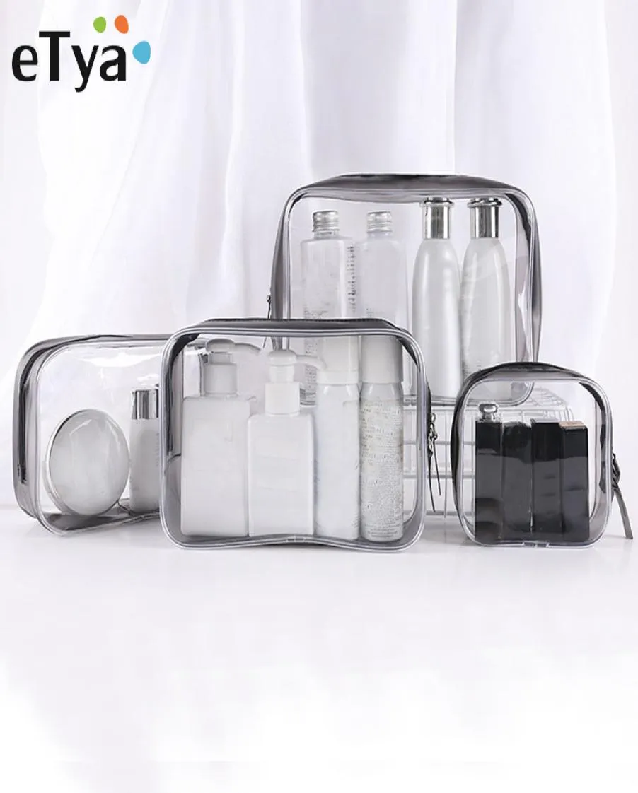 eTya Transparent Cosmetic Bag Clear Zipper Travel Make Up Case Women Makeup Beauty Organizer Toiletry Wash Bath Storage Pouch9567259