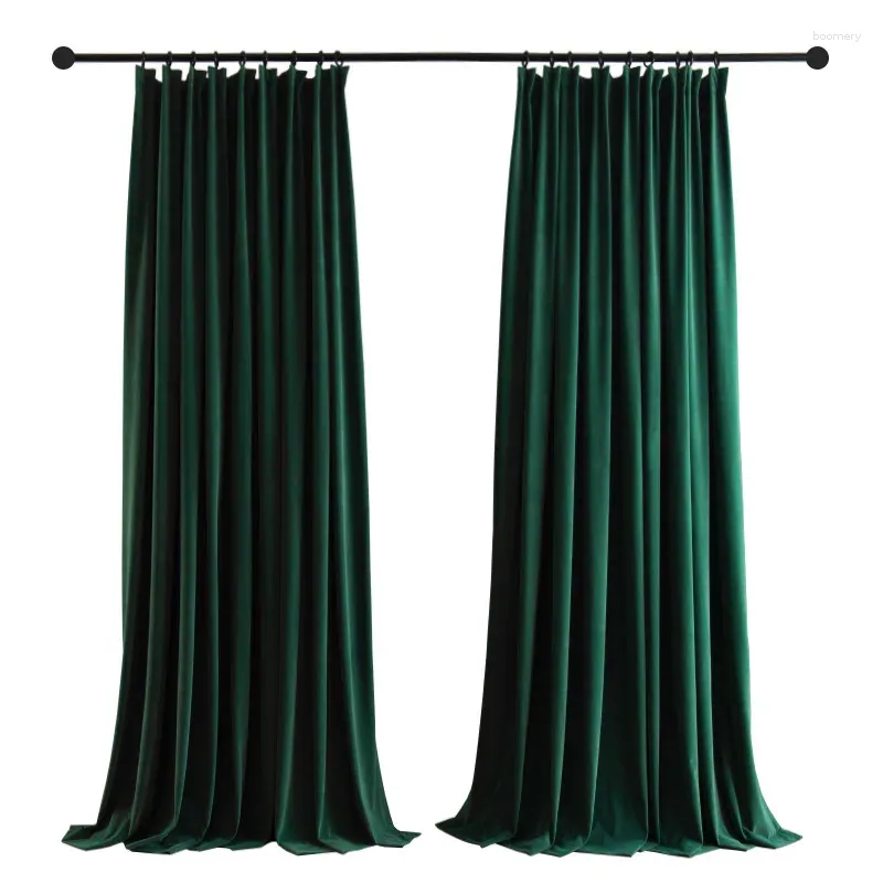 カーテンシンプルで豪華なベルベットファブリックノルディックミンクブラックアウトカーテンリビングダイニングルームの寝室のためのカーテン