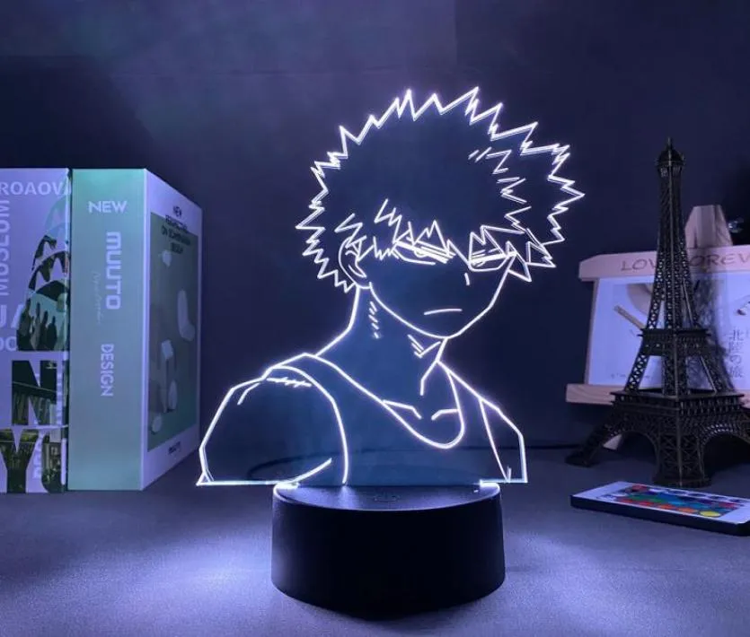 LEDパネルライトアニメフィギュア私のヒーローアカデミアバクゴ3Dランプマンガガジェットバレンタインデイギフトキッズナイト3920278