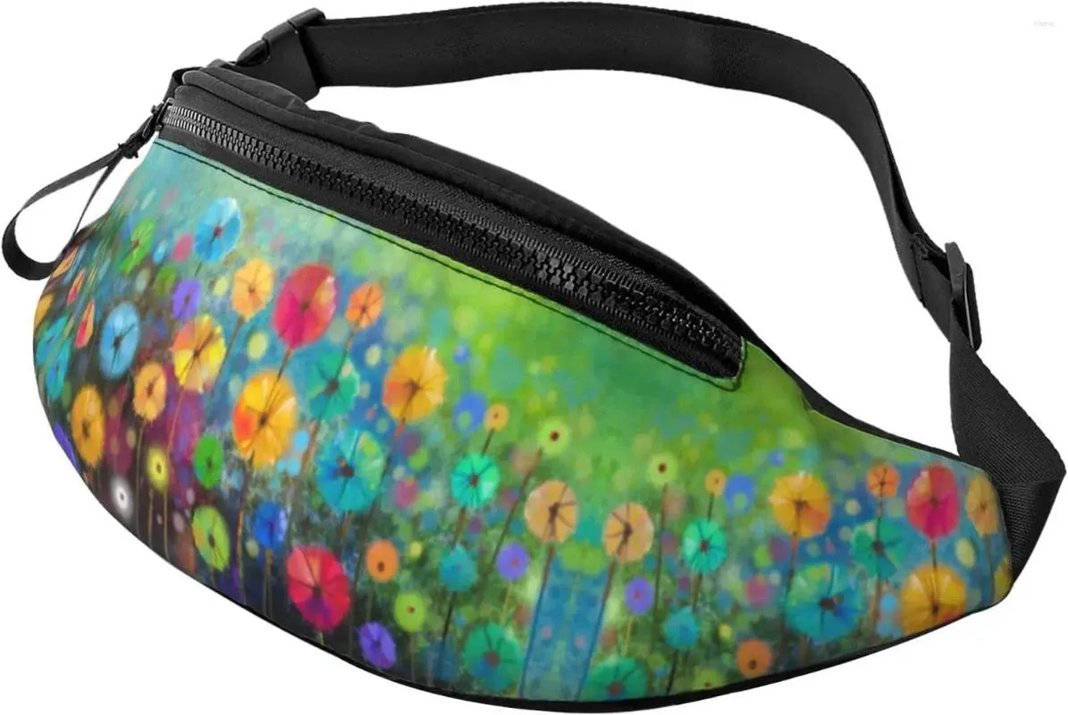 Waist Bags Abstract Watercolor Flowers Fanny Packs For Women Mens Adjustable Bag Crossbody Pack Running Hiking Cycling