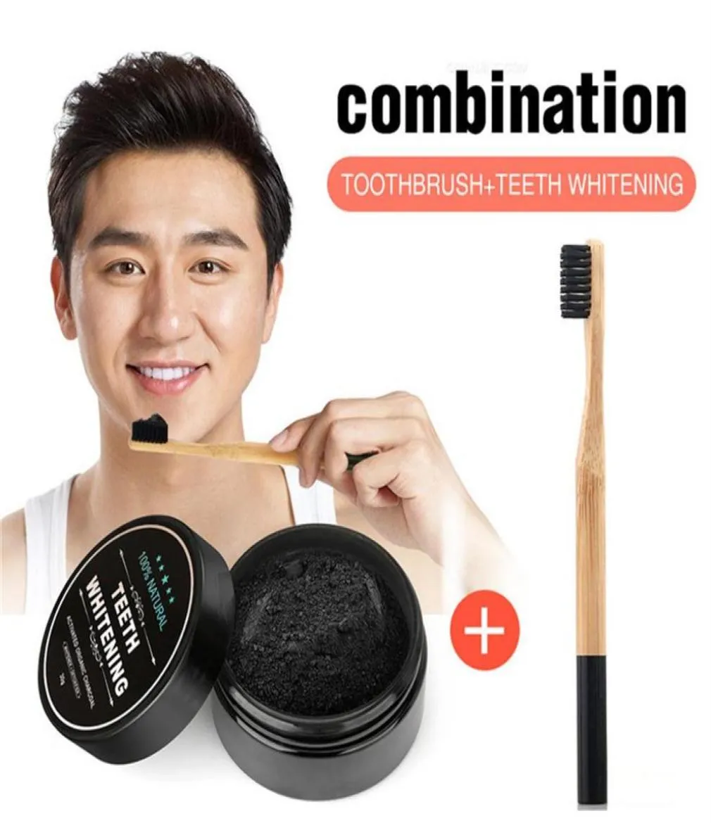 3 PCS Coconut Shell Powder Whitening était noir et Bambou Pandée Brush308O6247124