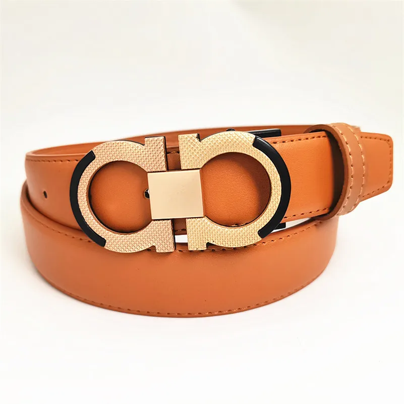 designer belts for men 3.5 cm wide brand women belt Smooth leather lychee pattern and bright surface 8-figure buckle white black red brown blue yellow belt body