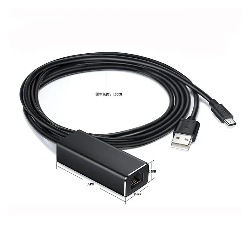 2024 Ethernet Network Card Adapter Micro USB Power till RJ45 10/100Mbps för Fire TV Stick Chromecast för Googlemicro USB till RJ45 -adapter för Chromecast