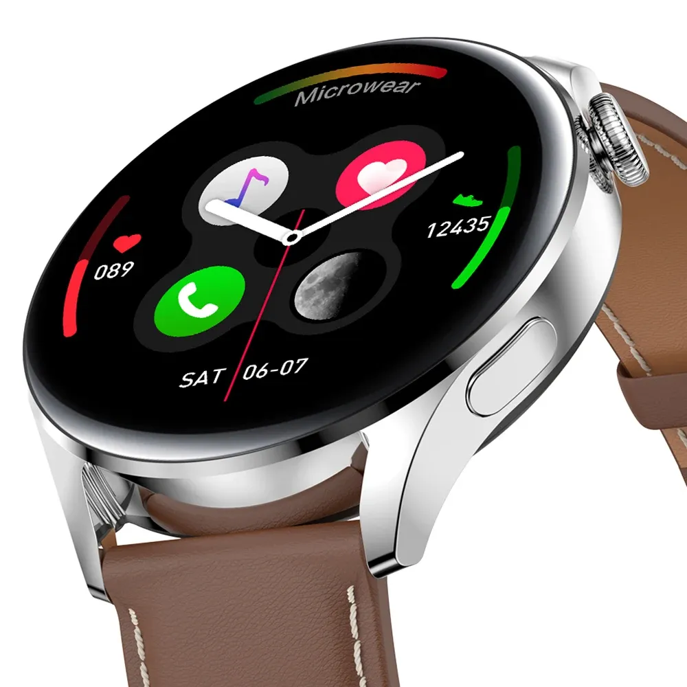 Uhren EKG Smart Watch Männer 360*360 IPS Voll -Touchscreen -Unterstützung BT Rufen drahtloses Lade -Herz -Frequenz -IP68 wasserdichte Smart Wear 3 Pro