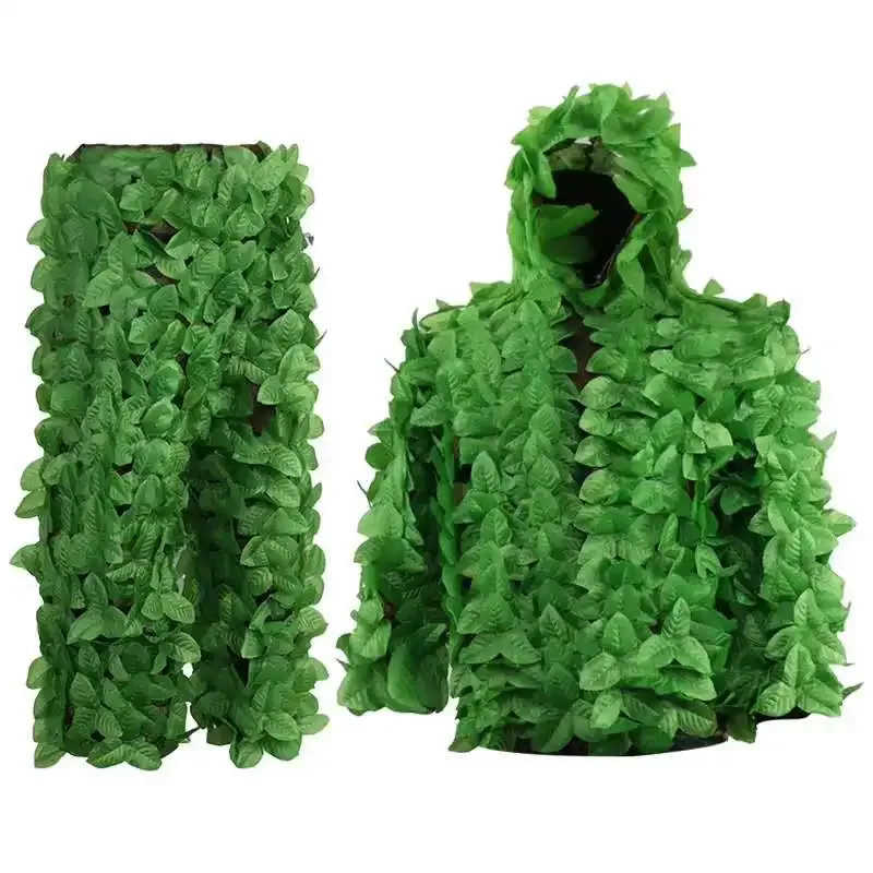 Calza di caccia all'aperto per uccelli foglie verdi foglie mimetiche a caccia di ghillie abitudini di bosco mimetico camuffato camo cecchino aria uniforme