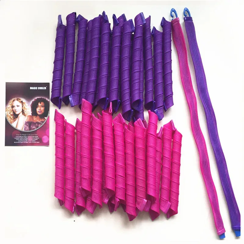 Magic Hair Curlers Spiral Curls Styling Kit, 55cm No Heat Hair Curlers ...