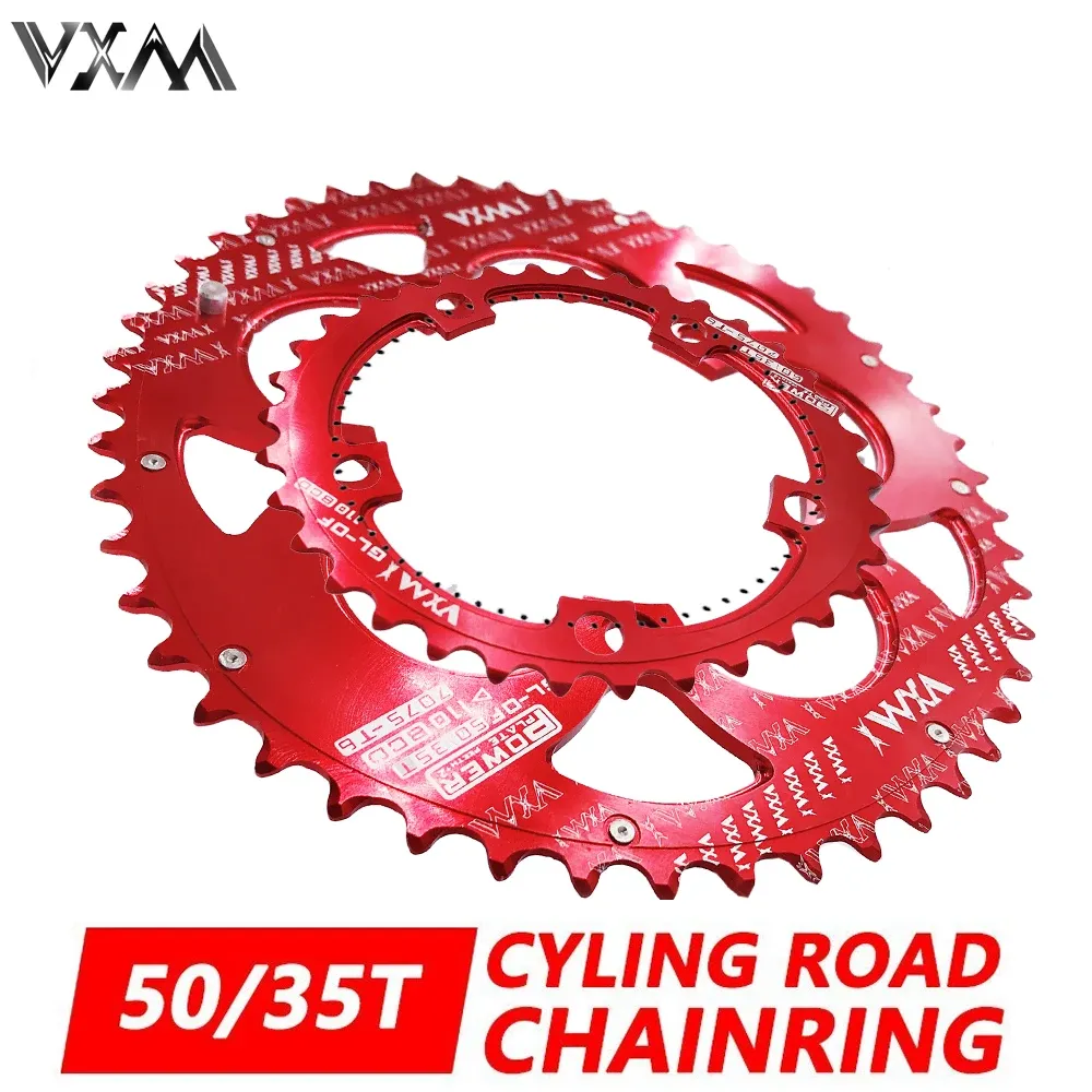 Lights Vxm Road Bicylcle 110BCD 35/50T Oval Chain Wheel Kit Bike 7075T6 Legering Ultralight Ellipse Climbing Power Chainring Plate