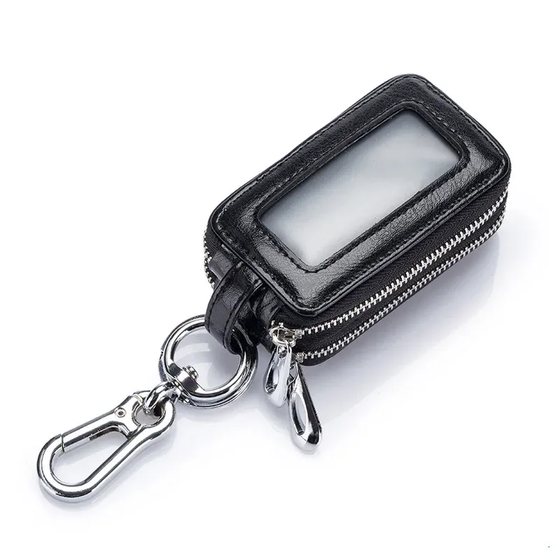 محفظة متعددة الوظائف حقيقية من الجلد مفتاح المحفظة للجنسين حقيبة رجال السيارة حاملي المفتاحين Zipper Case Women Smart Housekeeper