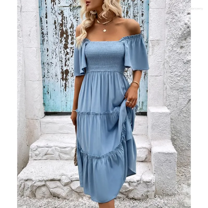 Casual Summer Stretch Dresses Comfy Cotton Blend Dresses for Women