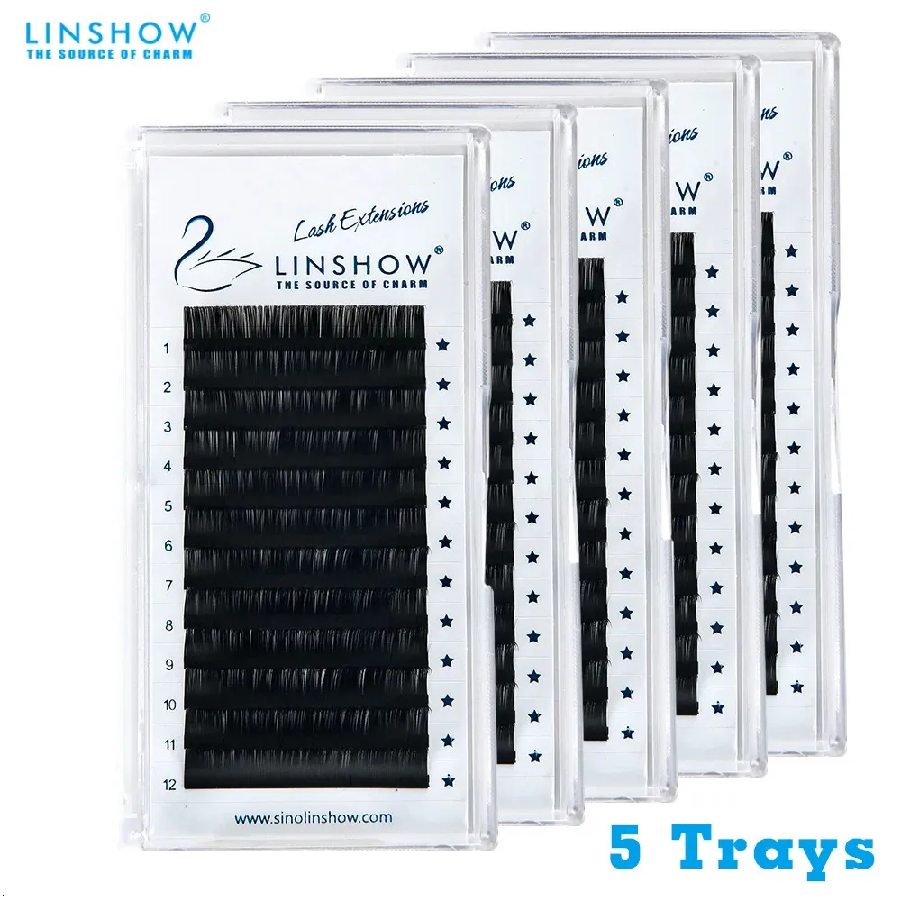 LINSHOW 5 plateaux CLICS CLASSE CED CURL 815MM FAUX Cils lash individus cils individuels premium maquillage doux et naturel 240420