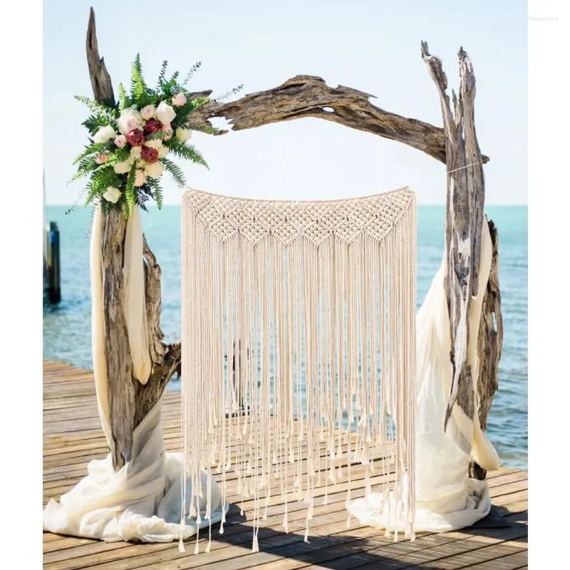 Party Decoration PartyWorld Macrame Wall Hanging 39"x 45"(100 X 115cm) Cotton Handmade Woven Tapestry Boho Wedding Backdrop
