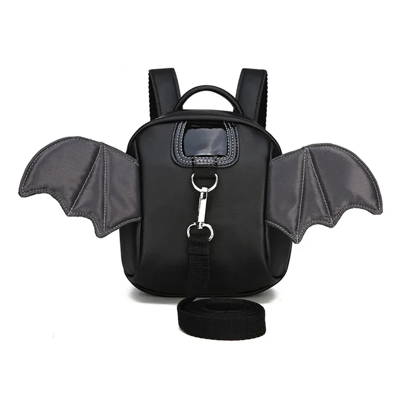 Bags Cute Cartoon Antilost Mini Backpack 3D Bat Wings Girl School Bags Pulling Rope Adjustable Backpacks Girls Boy Gift