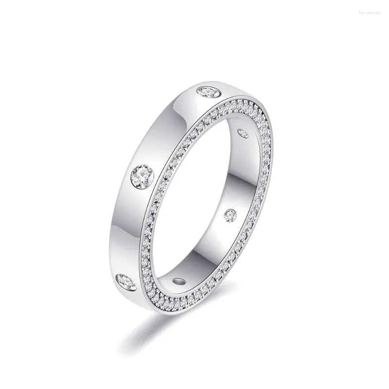 Cluster Rings 2024 Women's Ring 925 Sterling Silver Zirconia Full Diamond Engagement Wedding High Jewelry Wholesale