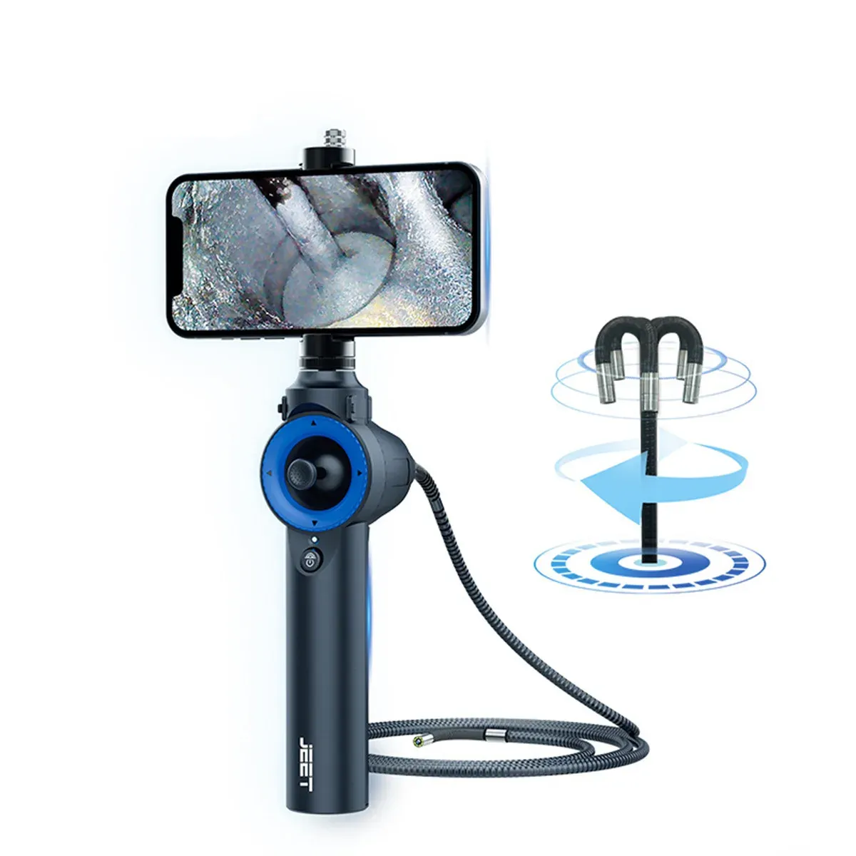 Camera's 6,2 mm 1080p Alle richting Gearticuleerde endoscoop vierweg 360 ° Steering Automotive Inspectiecamera voor iPhone Android Tube Camera