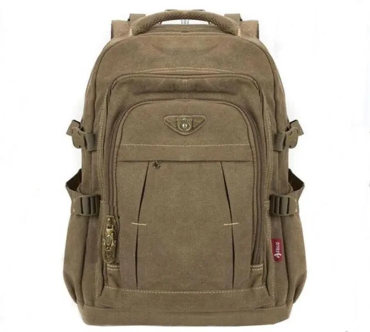 Men039S Military Canvas ryggsäck Rucks Rucks Rucks Laptop Travel Shoulder Mochila anteckningsbok Schoolbags Vintage College School Bag2800747