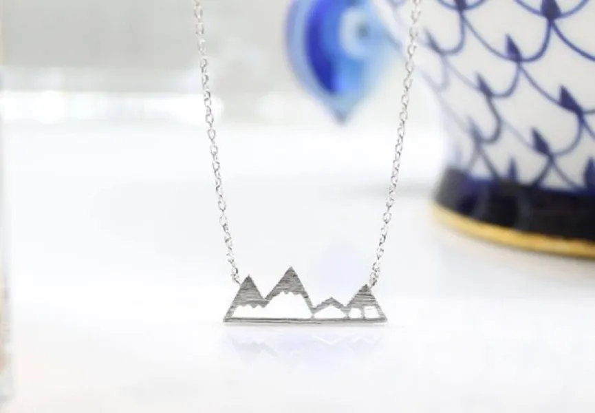 10 -stks schattige besneeuwde bergtopkettingen eenvoudige moderne minimalistische ketting natuur Paris landschap ketting voor vrouwen