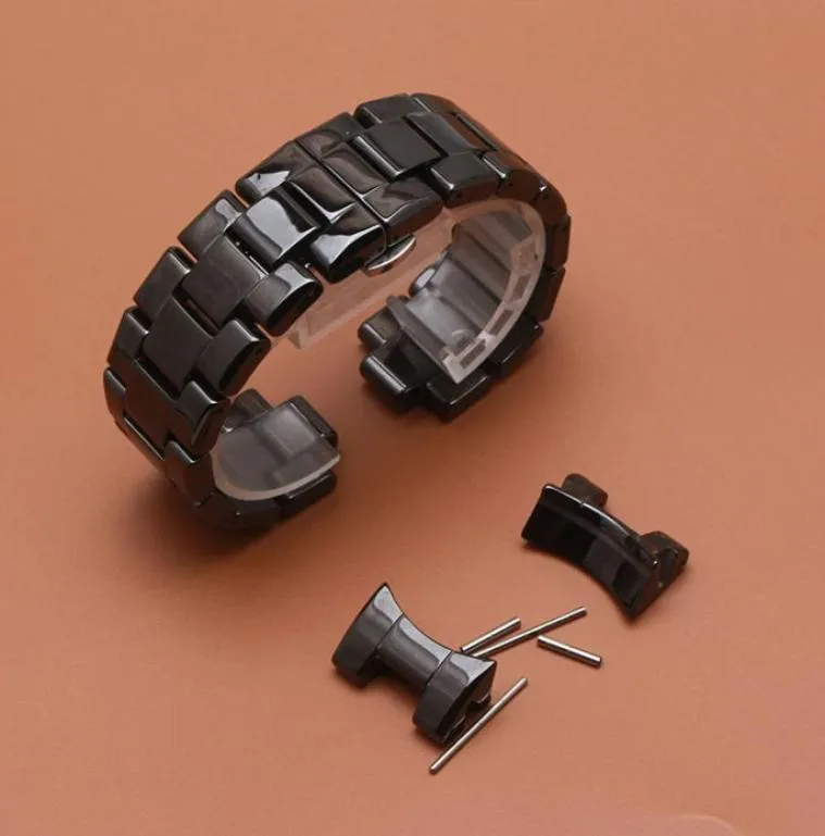 Sostituzione Un nuovo accessori per orologi in ceramica della banda di guardia per AR 1400 1410 Black Mens Owatch Owatch Bracciale Promozione Curved End9335325