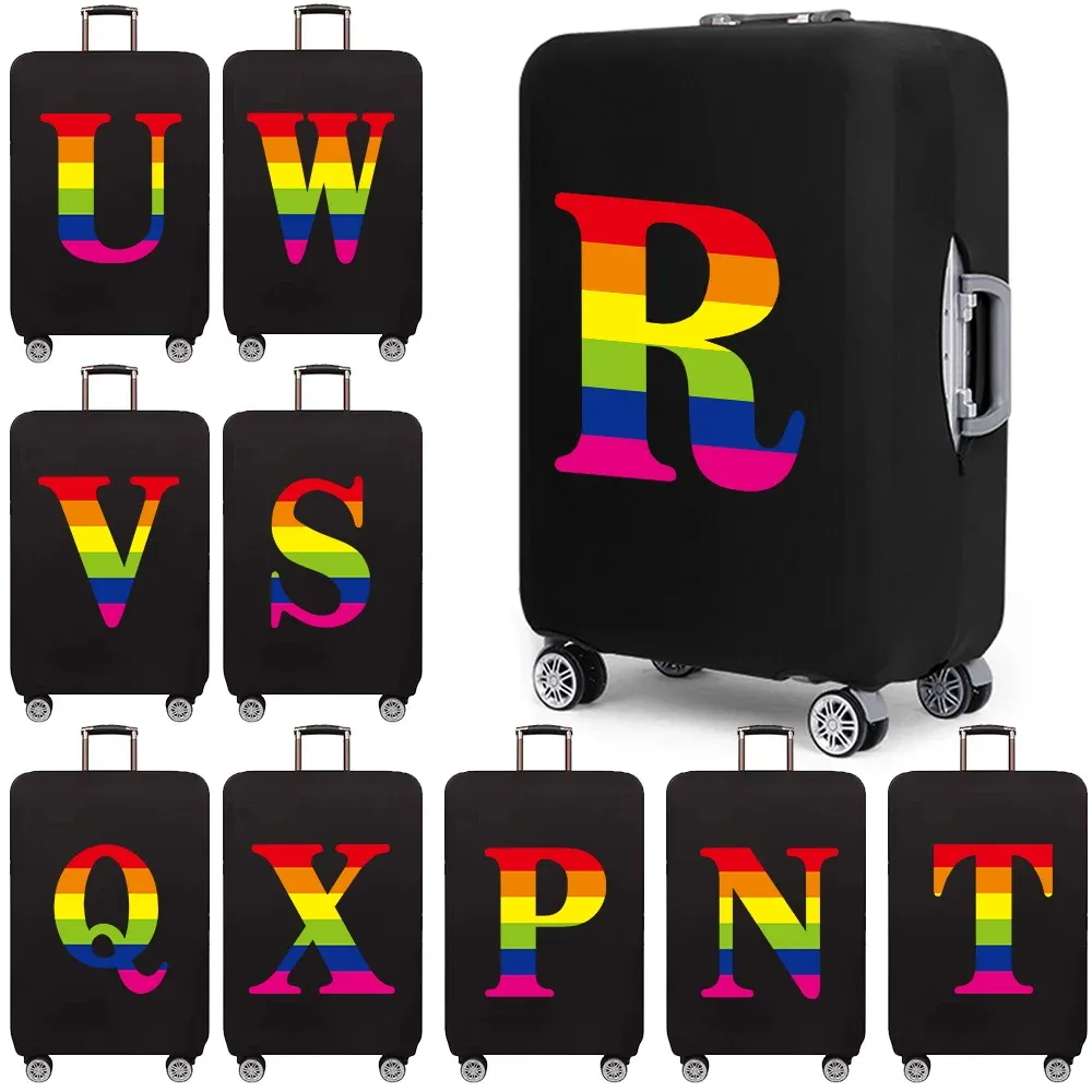 Accessoires Travel Suitcase Dust Cover Rainbow Letter Bagage Beschermende afdekking voor 1828 inch trolley case Portable Cover Travel Accessoires