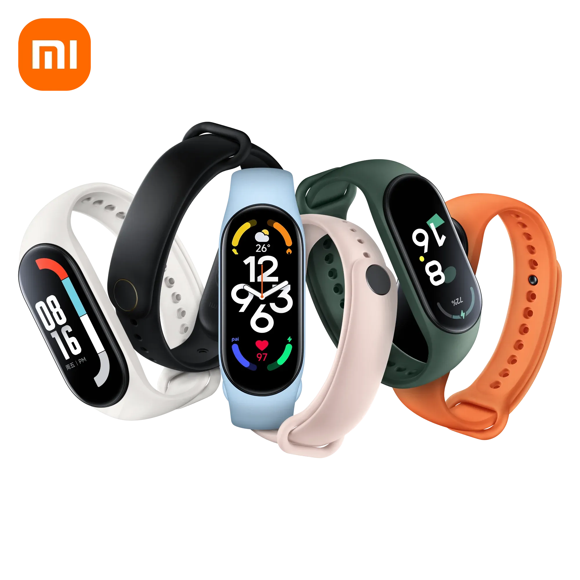 Bracelets Xiaomi Mi Band 7 Bracelet intelligent 6 Color Amoled Screen Miband 7 Blood Oxygen Fitness Traker Traker Xiaomi Smart Band 7