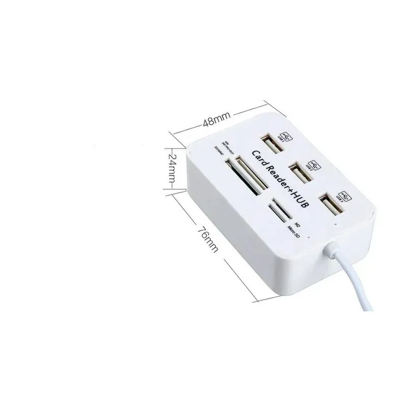 2024 USB Hub 3 Ports Hub Splitter Hub 20 مع قارئ بطاقة SD/TF/M2 لـ i8 لوحة مفاتيح كمبيوتر محمول كاميرا Micro SD Support for Laptop Camera Hub