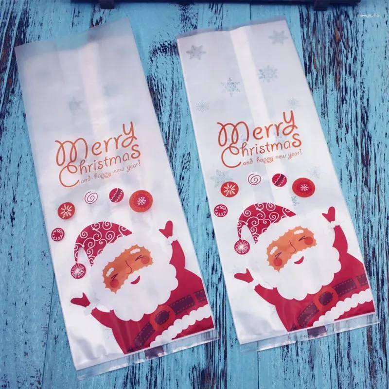 Enveloppe-cadeau 25pcs 23 8,5 cm Joyeux Noël Cookies Cookies Pack Bag Année Noël Santa Claus Biscuits Sacs en plastique décor de fête