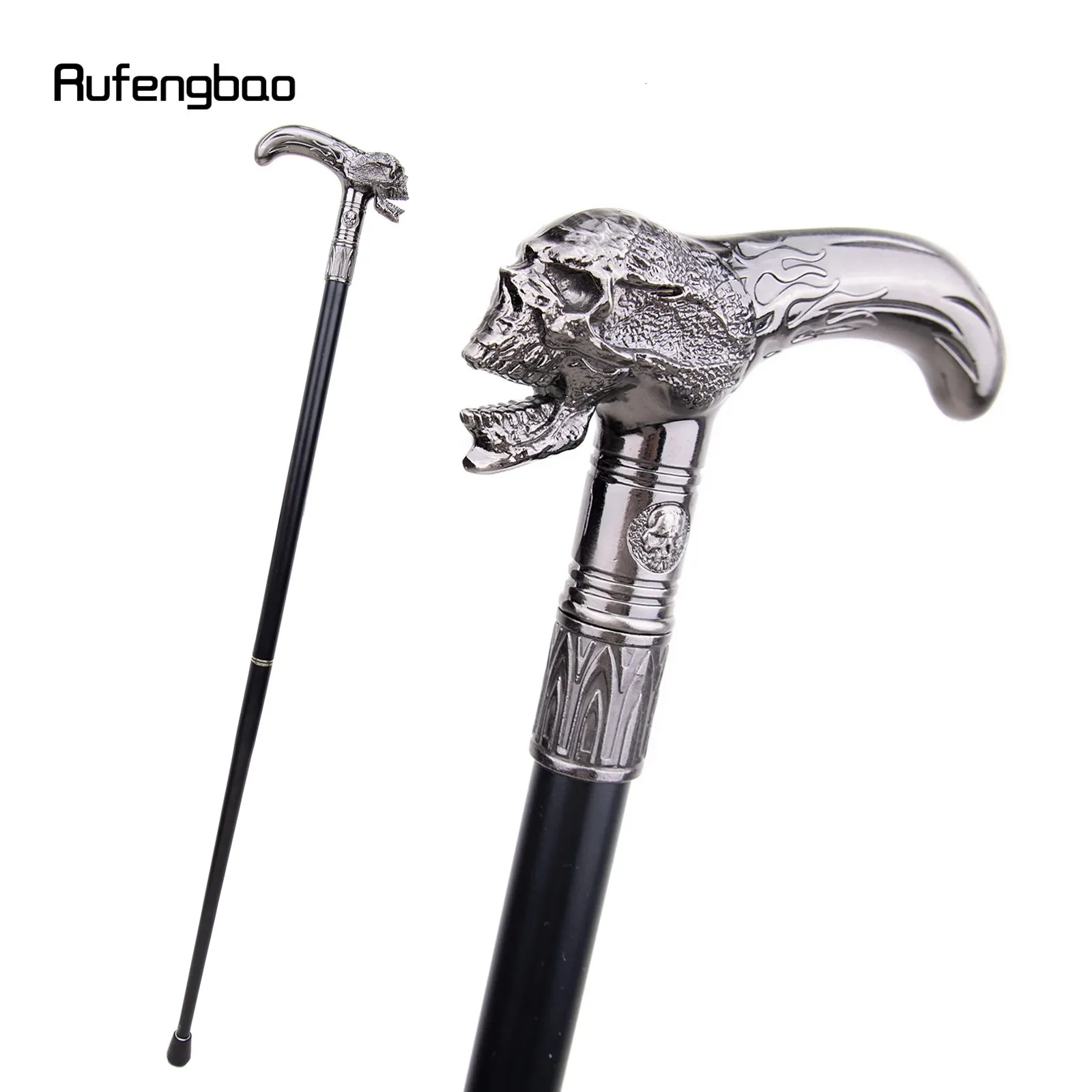 Skull Head Walking Cane Fashion Decorative Walking Stick Gentleman Elegant Cosplay Cane Knob Crosier 93cm 240416