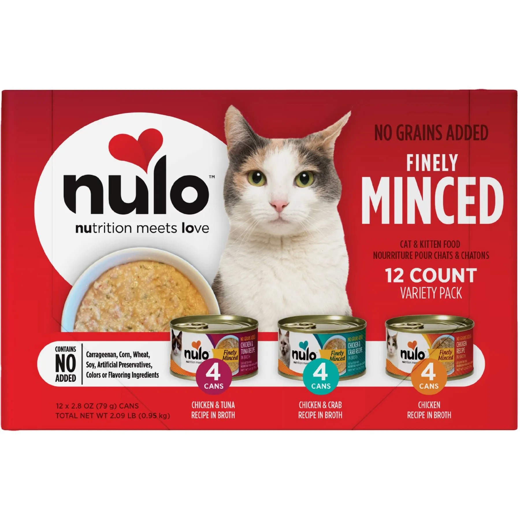 Save Big on Bulk Nulo Canned Cat Food Cheap Canned Cat Food In Bulk:  Variety Pack Finely Minced Wet Food, Chicken Tuna, Oz Cans, 12 Count  Case
