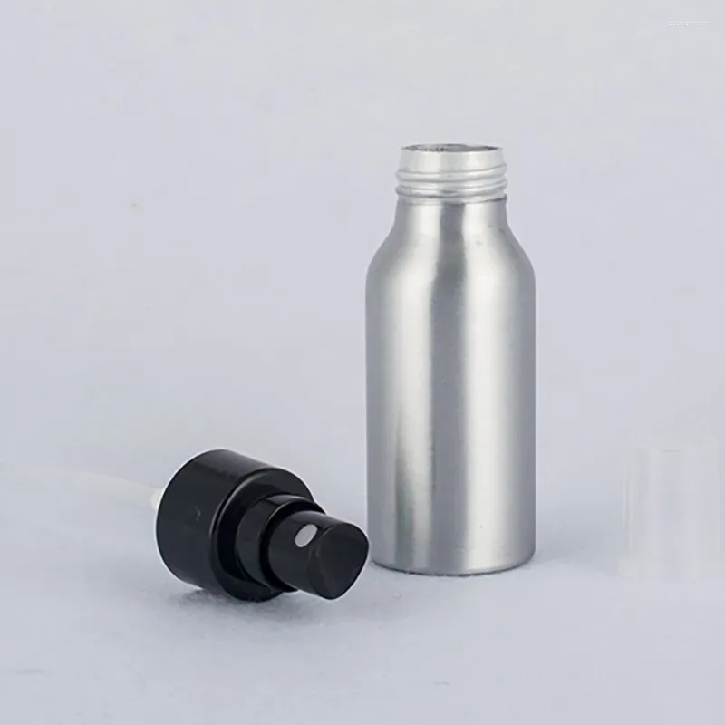 Storage Bottles 120ml Empty Perfume Bottle Smooth Surface Pump Lid Refillable Aluminum Spray For Cosmetic Container