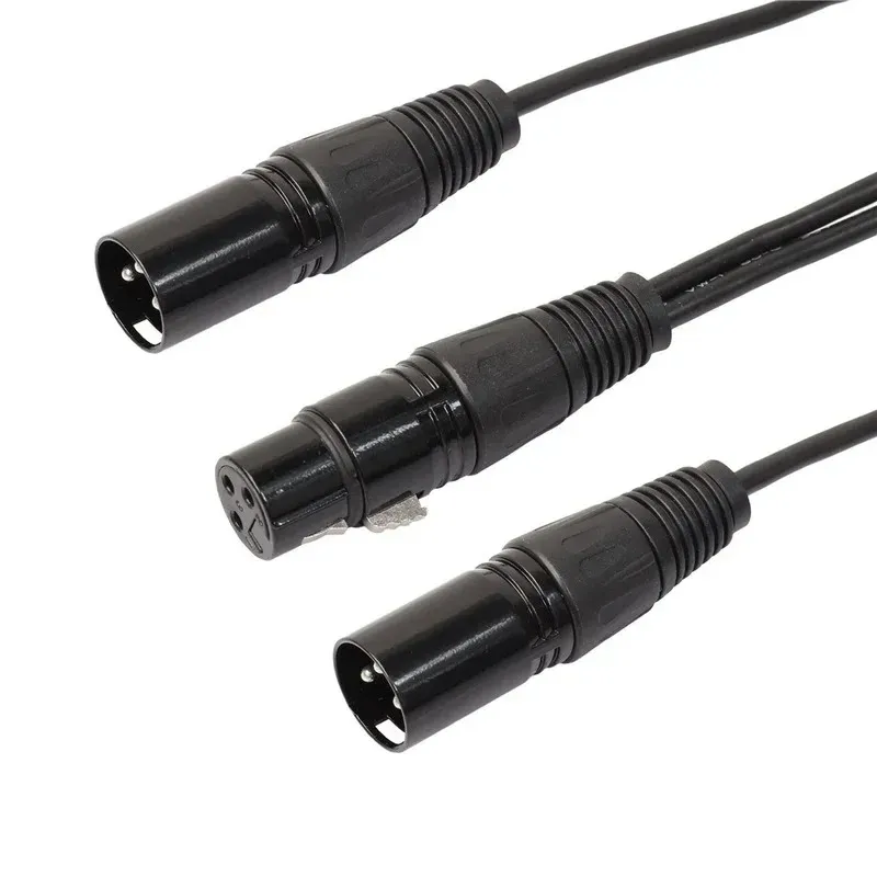 3pin xlr 1 da maschio a 2 femmine di estensione audio microfono y cavo audio splitter linea altoparlante microfono mixer luce