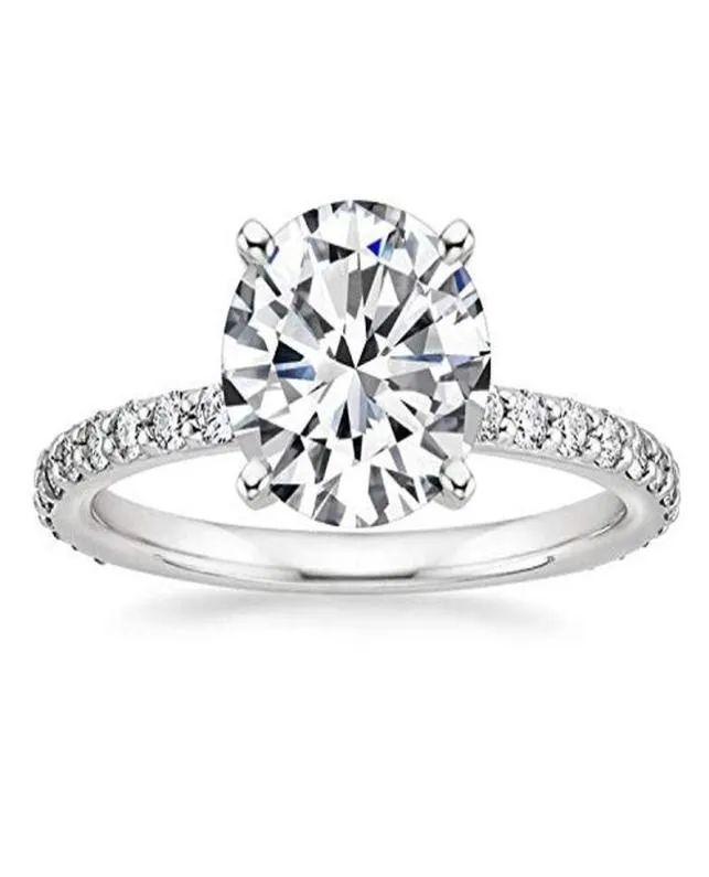 Cluster Rings Eamti 925 Sterling Silver for Women 125 CT Round Solitaire Cubic Zirconia Engagement Ring Promise Storlek 4128292260