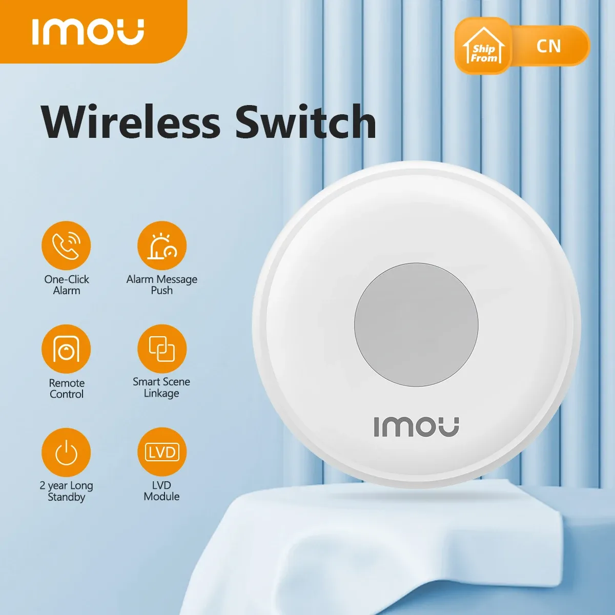 Kontroll IMOU Smart Wireless Switch Emergency Button ZigBee 3.0 Wireless Remote Control LVD Module Intelligent Home via The Gateway