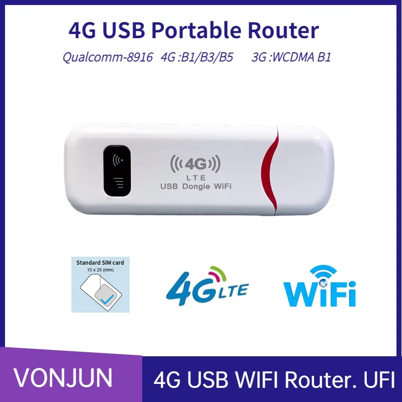 Router 4G UFI LTE Wireless Dongle WiFi Router 150mbit / s Mobiles Breitbandmodem USB -Stick SIM -Karten -Taschen -Hotspot