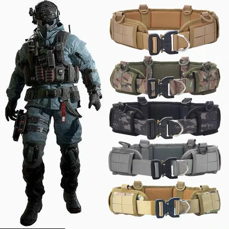 Accessories Adjustable Military Tactical Camo Molle Padded Belt Airsoft Accessories Combat Call Hunting Equipment Carry Waistband Set