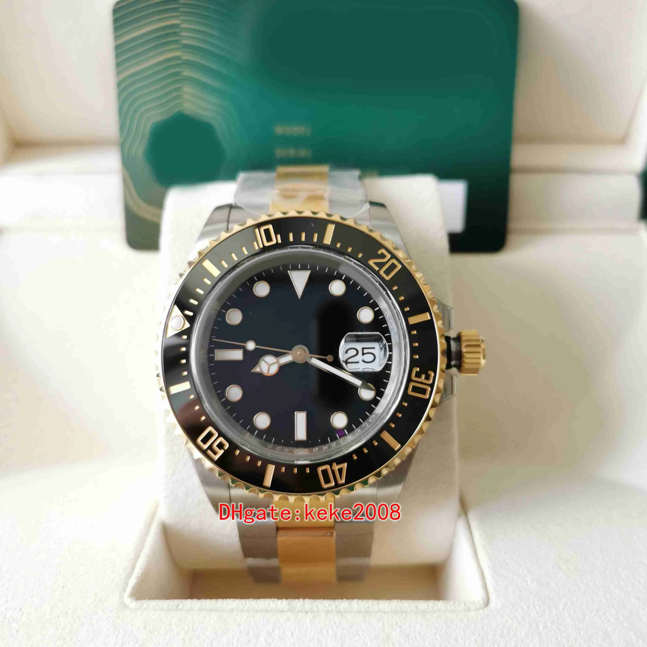 Two Tone Gold Finish Automatic Watch, 43 Mm Premium Sapphire