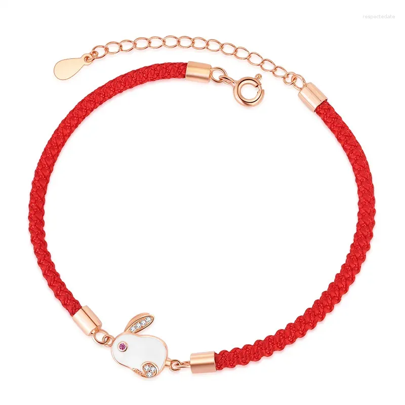 Link Bracelets Fashion Original S925 Sterling Silver Zodiac Red Rope Bracelet For Girl Friends Women Nice Gift 16 4cm Chain