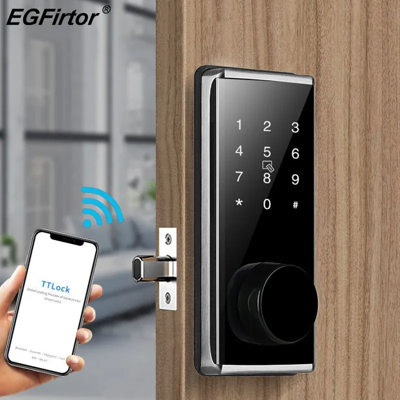 Besturing Smart Deadbolt Lock Bluetooth TTLock Wachtwoord Touchscreen Code Keyless Invoer Elektronisch Antitheft Smart Home Door Lock