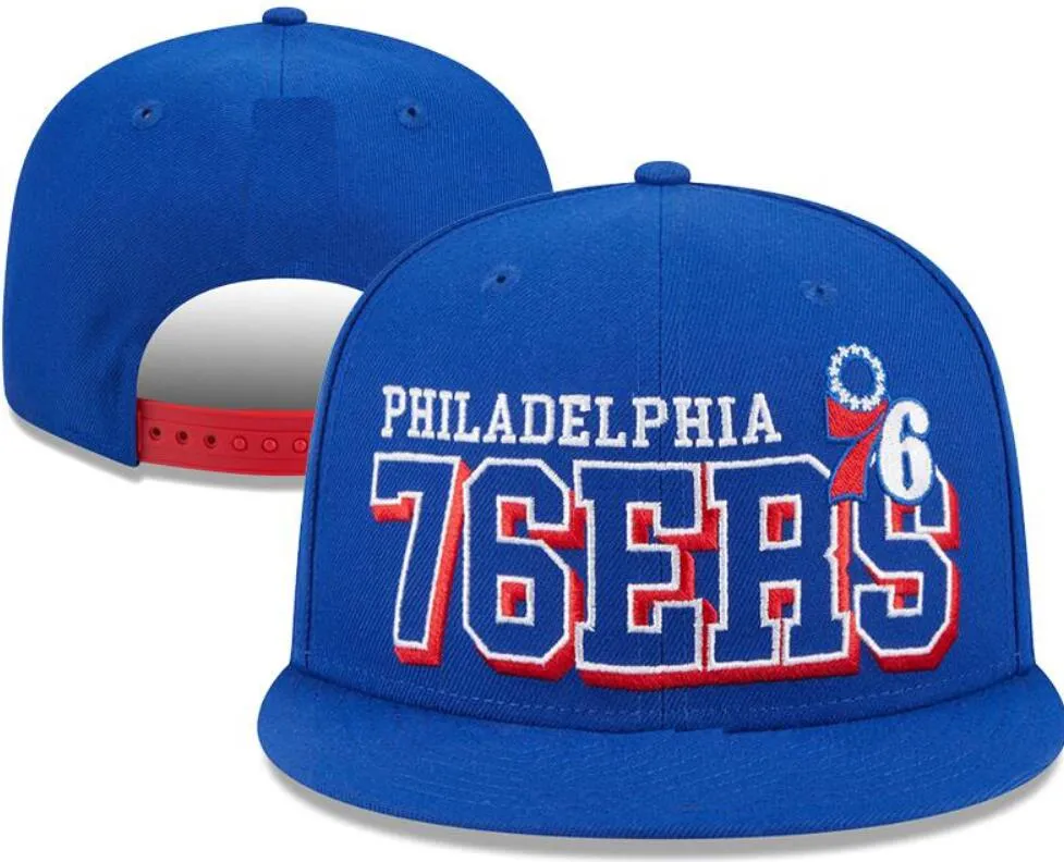 Philadelphia''76ers'' Ball Caps 2023-24 Unisexe Fashion Cotton Finales Champions Baseball Cap Snapback Hat Men Femmes Femmes Sun Hat Embroderie Spring Summer Cap grosse A2