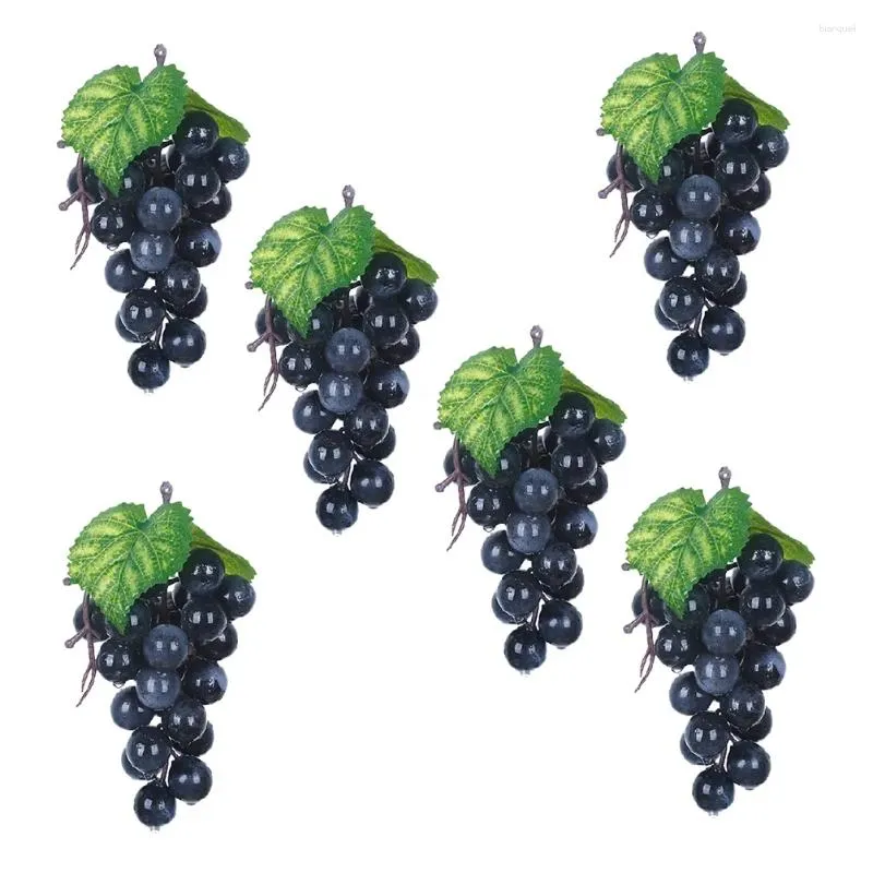 Party Decoration 6 PCS Artificial Bunch of Grapes Po Props Simulation Fruit Realistic Decor Show Window